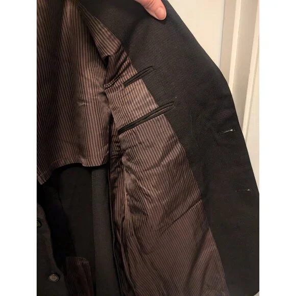 Vintage College Hall Pure Virgin Wool Men's Blazer/Sport Jacket, Black VGC - Picture 6 of 9